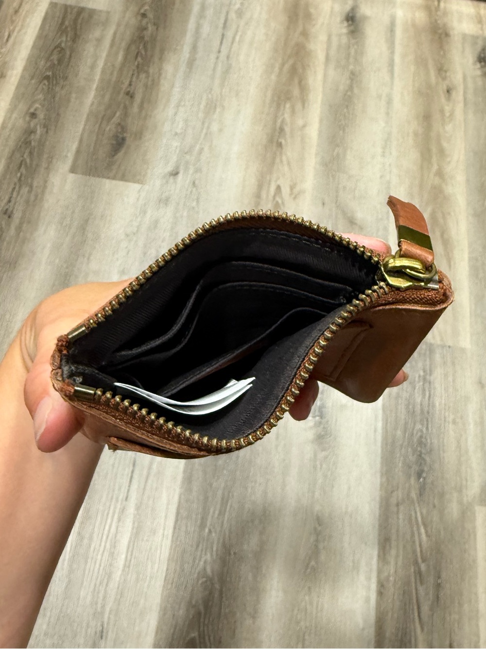 Madewell Brown Mini Zip Wallet - Picture 3 of 5